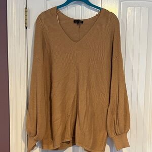 1. State Tan V-Neck Sweater